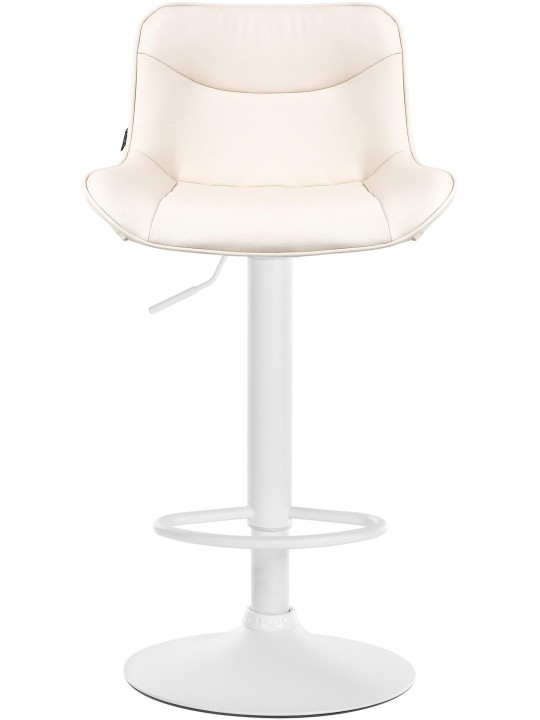 Tabouret de bar Vonore simili cuir, crème