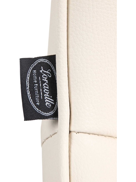 Tabouret de bar Vonore simili cuir, crème