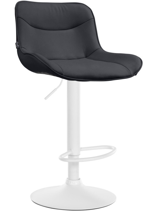 Tabouret de bar Vonore simili cuir, noir
