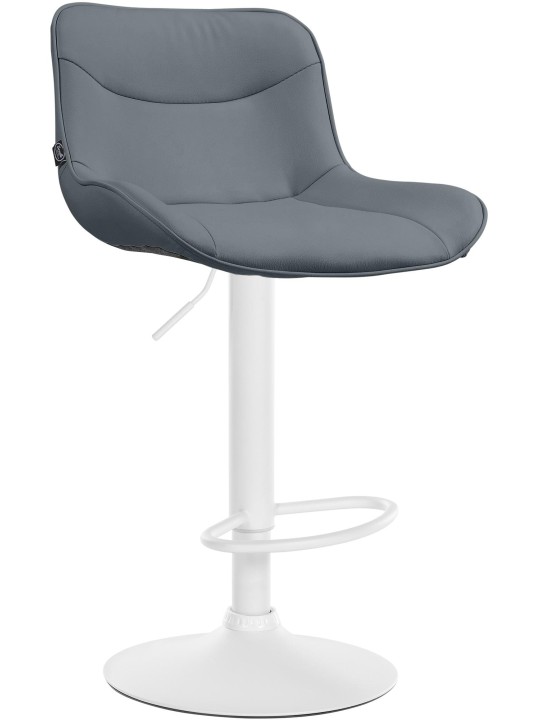 Tabouret de bar Vonore simili cuir, gris
