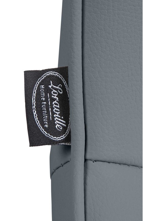 Tabouret de bar Vonore simili cuir, gris