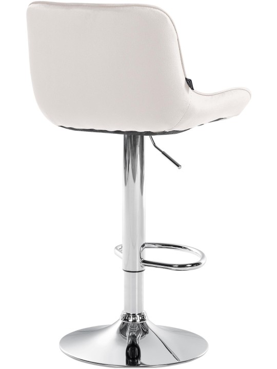 Tabouret de bar Vonore velours chrome, crème