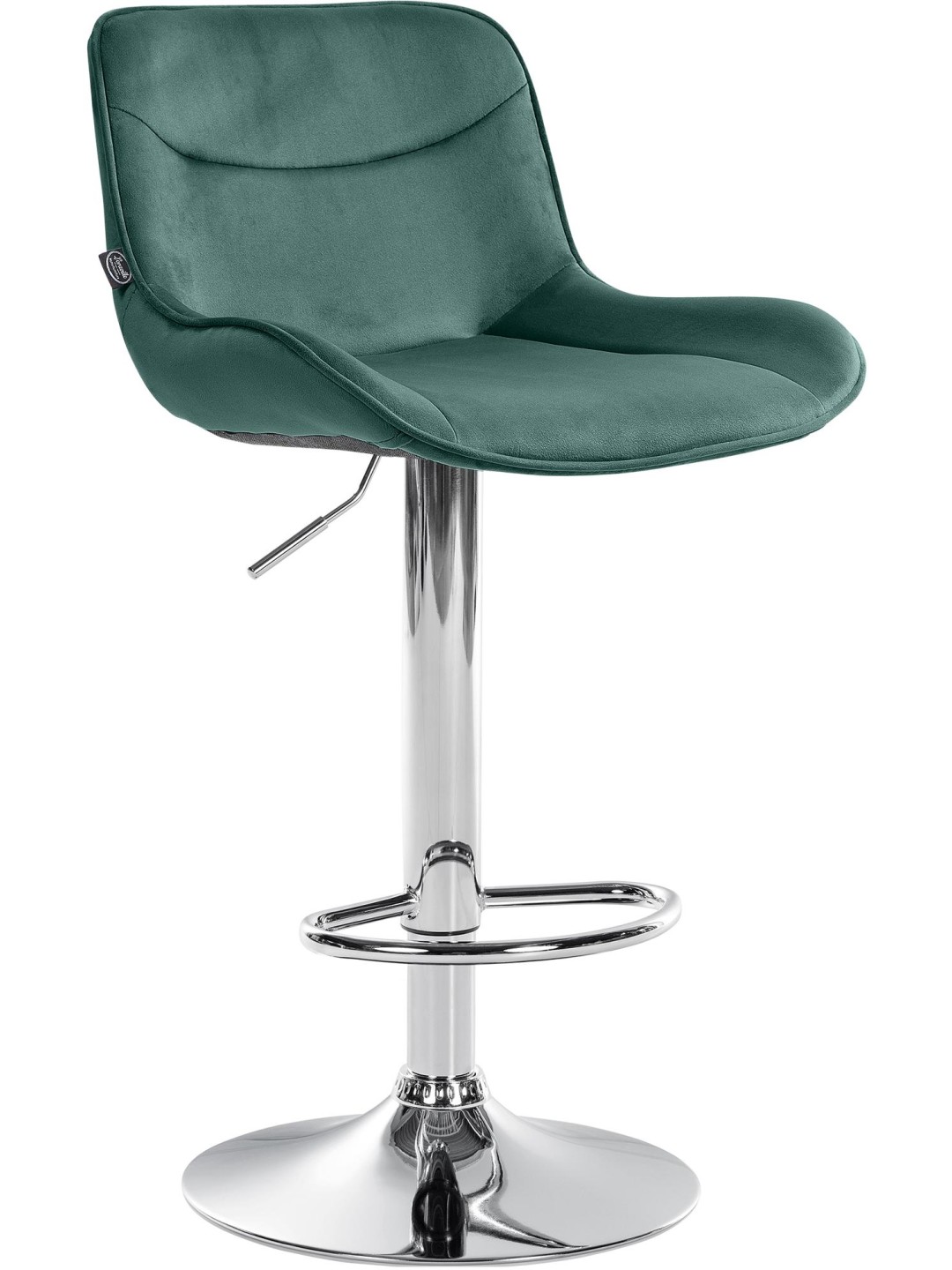 Tabouret de bar Vonore velours chrome, vert