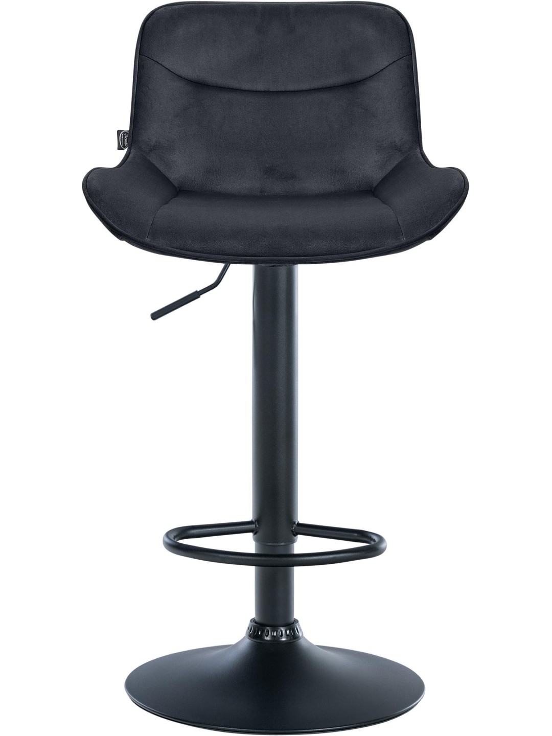 Tabouret de bar Vonore velours, noir