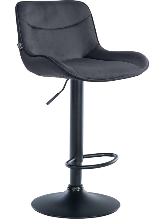 Tabouret de bar Vonore velours, noir Tabouret de bar Vonore velours, noir