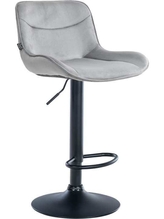 Tabouret de bar Vonore velours, gris