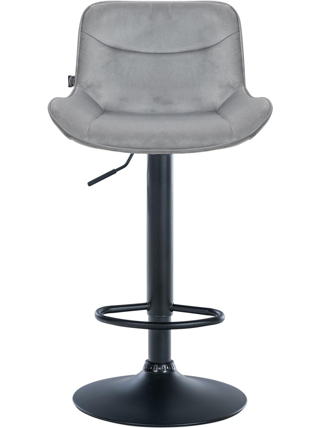 Tabouret de bar Vonore velours, gris