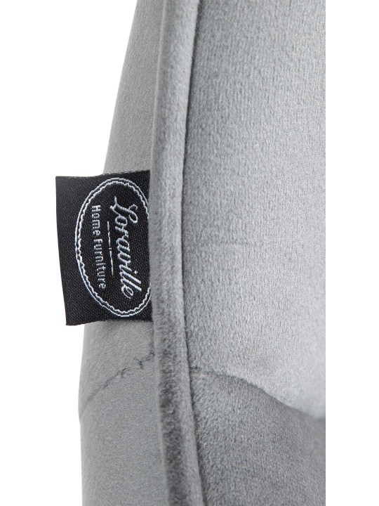 Tabouret de bar Vonore velours, gris