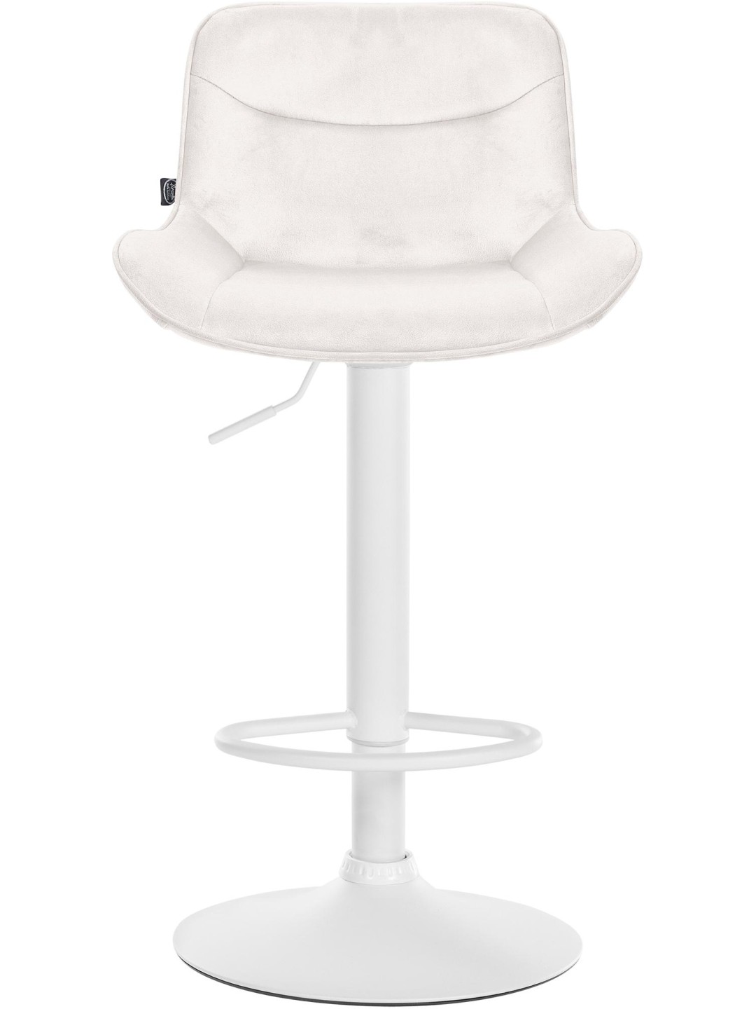 Tabouret de bar Vonore velours, crème