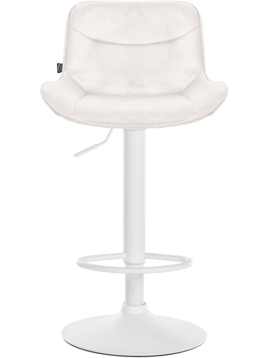 Tabouret de bar Vonore velours, crème