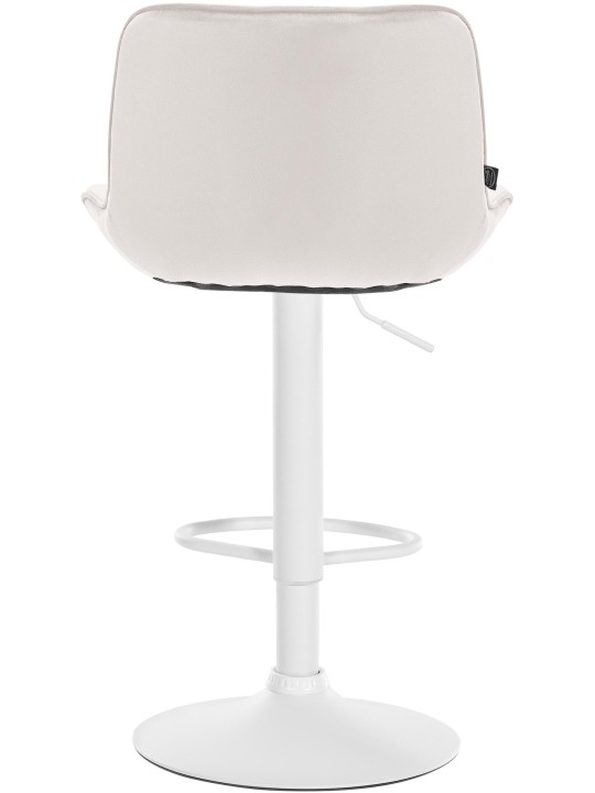 Tabouret de bar Vonore velours, crème