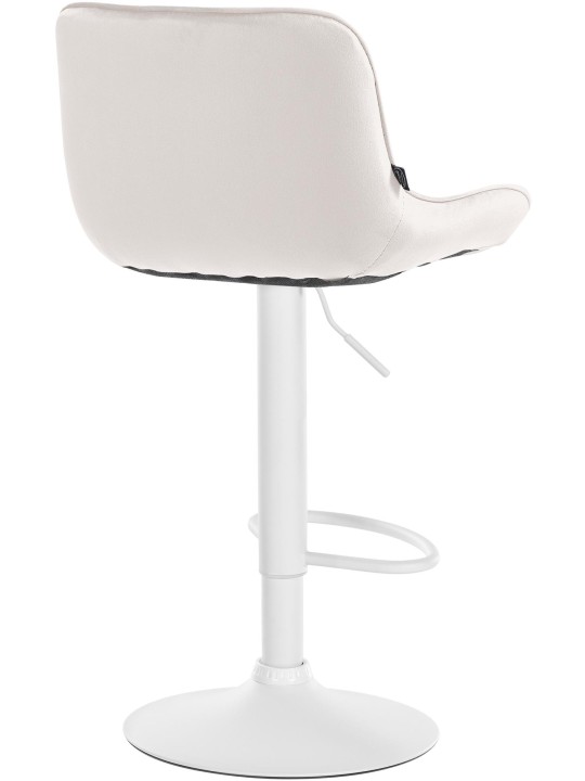 Tabouret de bar Vonore velours, crème