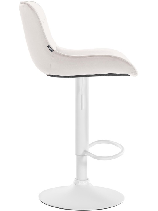 Tabouret de bar Vonore velours, crème