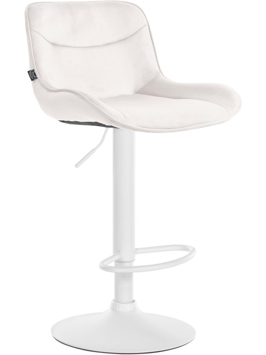Tabouret de bar Vonore velours, crème