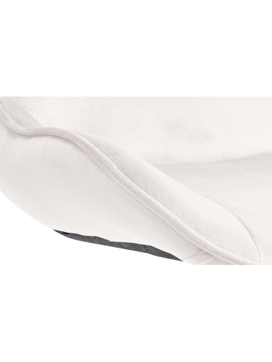 Tabouret de bar Vonore velours, crème