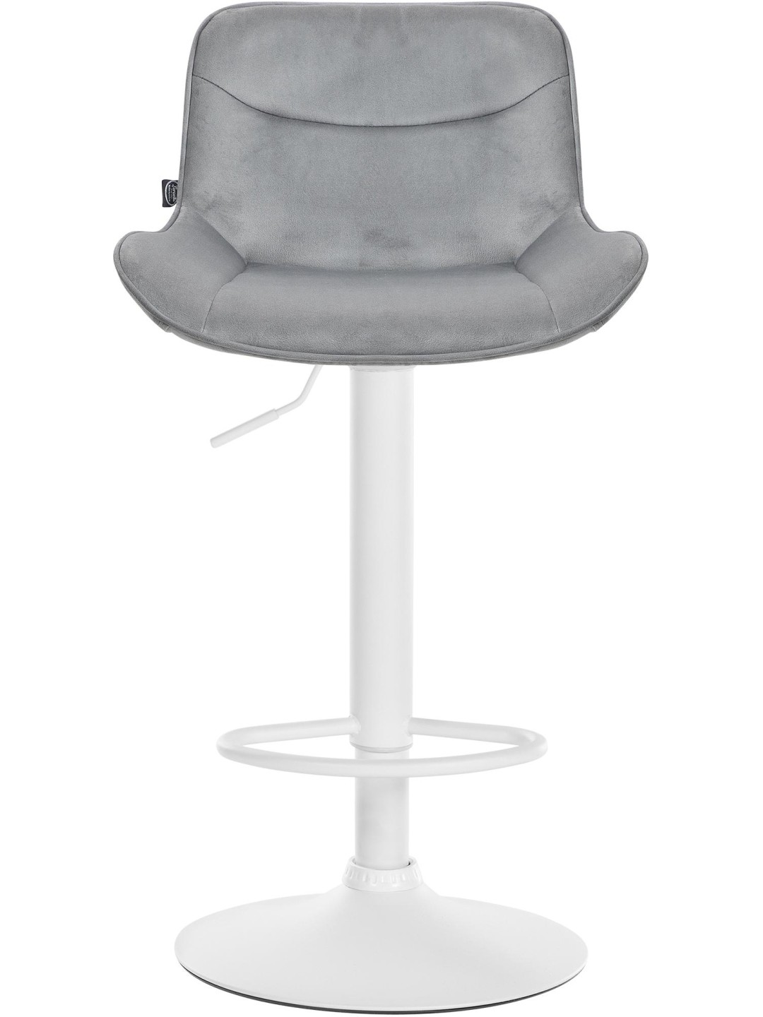 Tabouret de bar Vonore velours, gris
