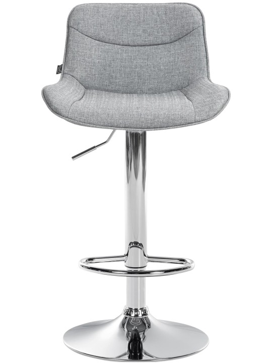 Tabouret de bar Vonore tissu chrome, gris