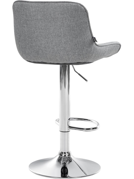 Tabouret de bar Vonore tissu chrome, gris