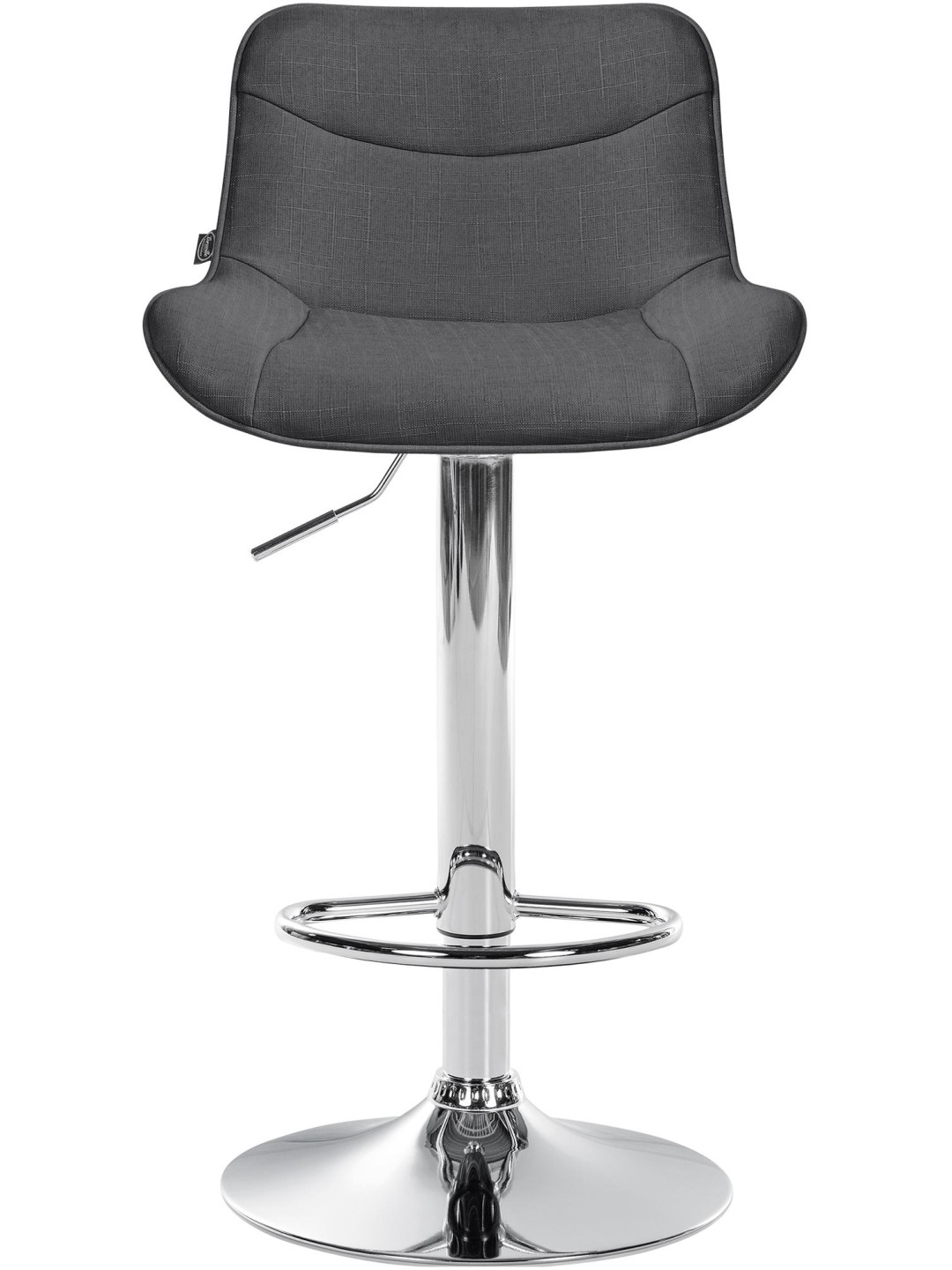 Tabouret de bar Vonore tissu chrome, gris foncé