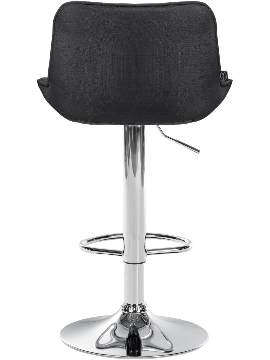 Tabouret de bar Vonore tissu chrome, gris foncé Tabouret de bar Vonore tissu chrome, gris foncé