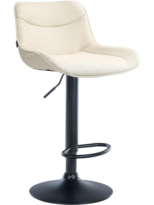 Tabouret de bar Vonore tissu, crème