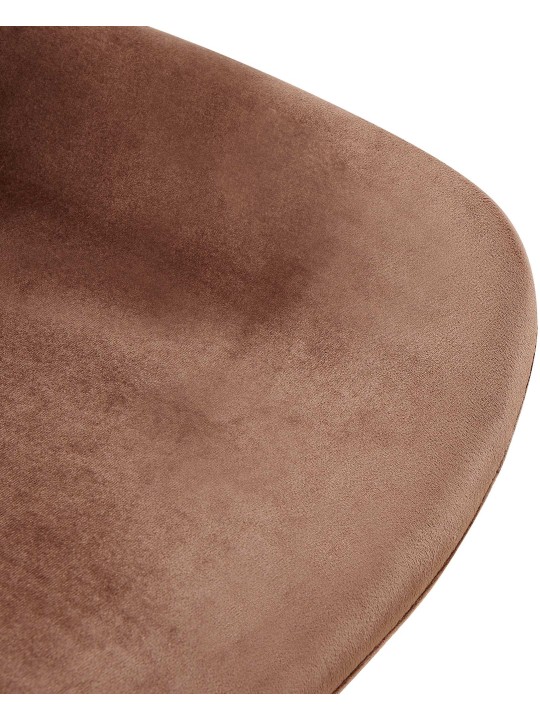 Chaise de salle à manger en velours Lewes, brun Chaise de salle à manger en velours Lewes, brun