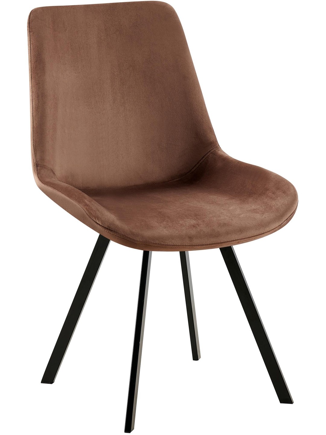 Chaise de salle à manger en velours Lewes, brun