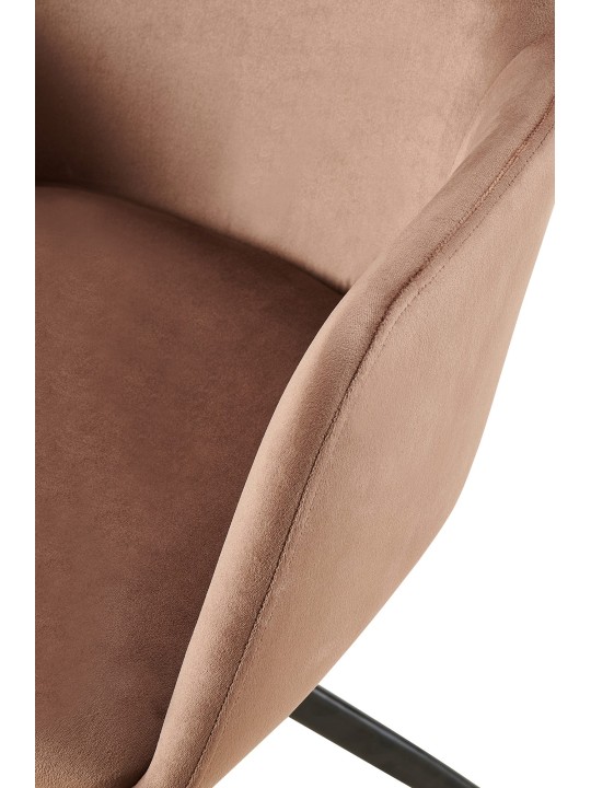 Chaise de salle à manger en velours Olema, brun Chaise de salle à manger en velours Olema, brun