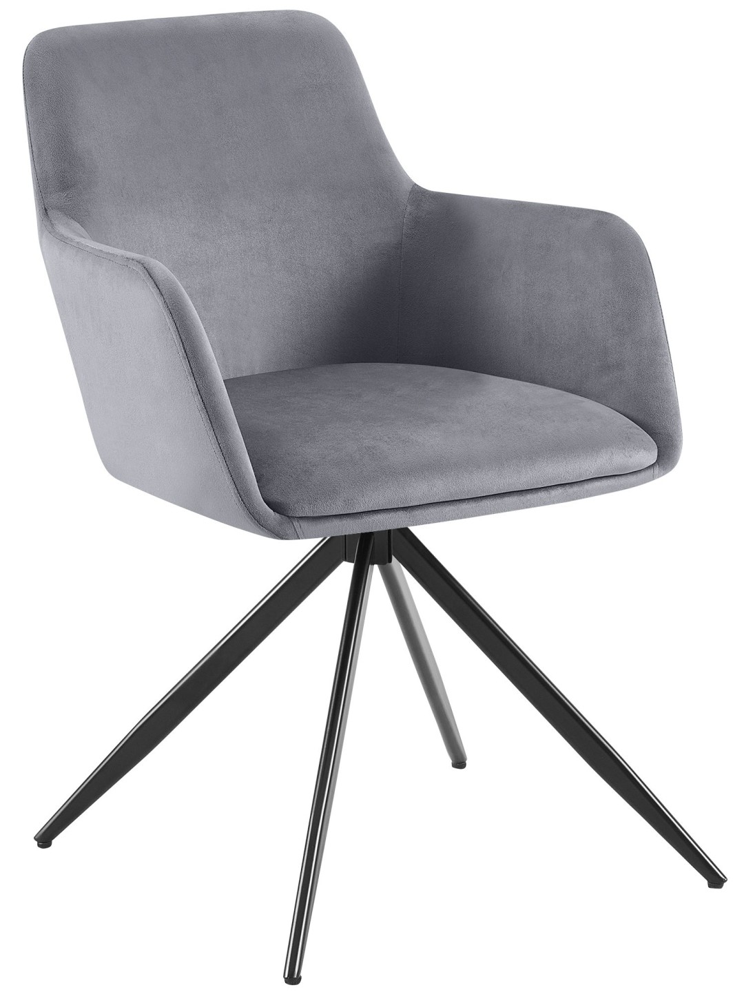 Chaise de salle à manger en velours Olema, gris foncé