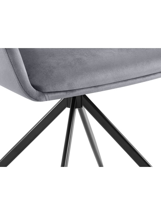 Chaise de salle à manger en velours Olema, gris foncé Chaise de salle à manger en velours Olema, gris foncé