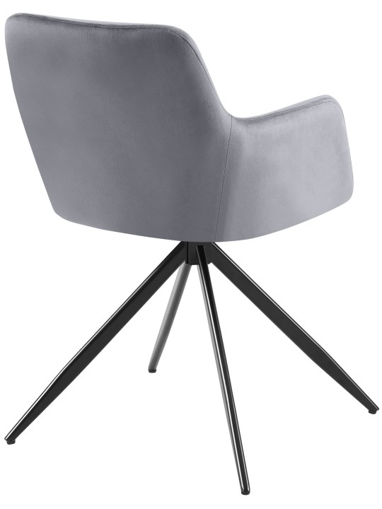 Chaise de salle à manger en velours Olema, gris foncé Chaise de salle à manger en velours Olema, gris foncé