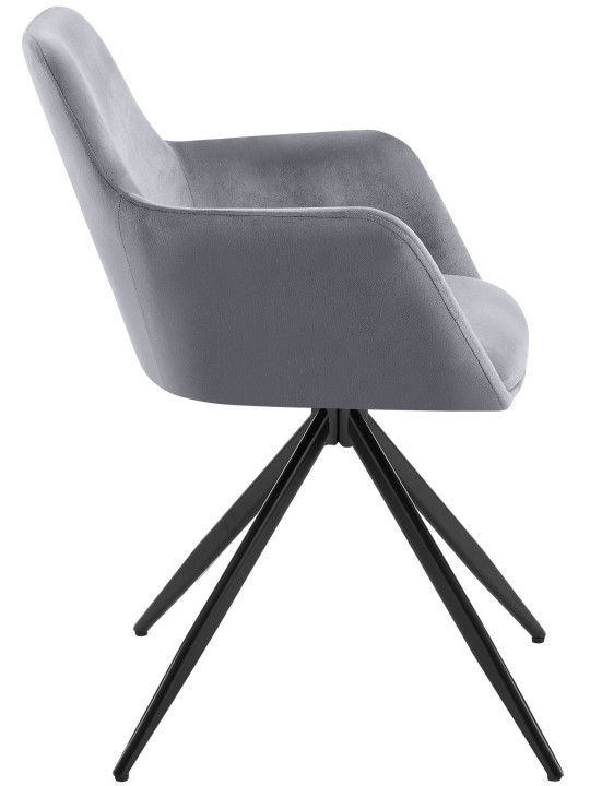 Chaise de salle à manger en velours Olema, gris foncé Chaise de salle à manger en velours Olema, gris foncé