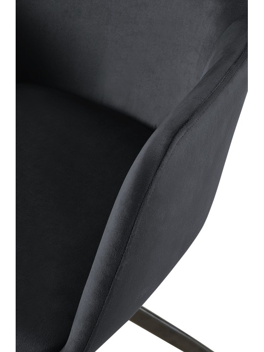 Chaise de salle à manger en velours Olema, noir Chaise de salle à manger en velours Olema, noir