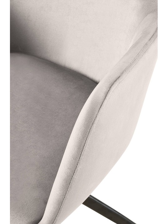 Chaise de salle à manger en velours Olema, gris Chaise de salle à manger en velours Olema, gris