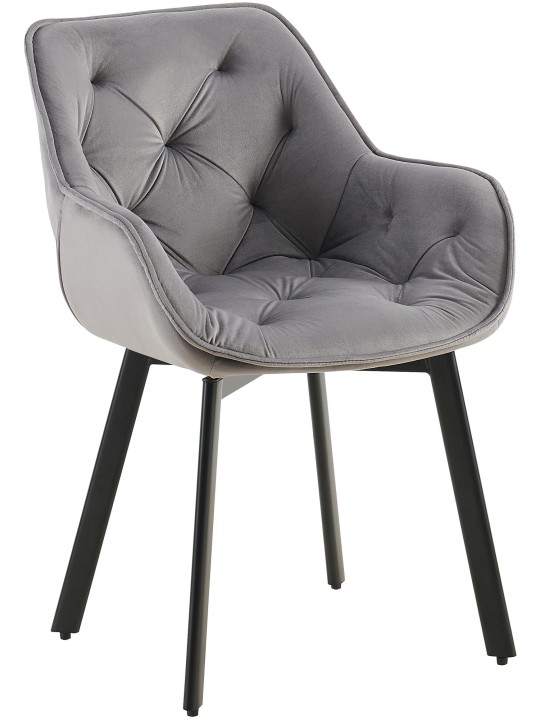 Chaise de salle à manger Antigo velours, gris foncé Chaise de salle à manger Antigo velours, gris foncé
