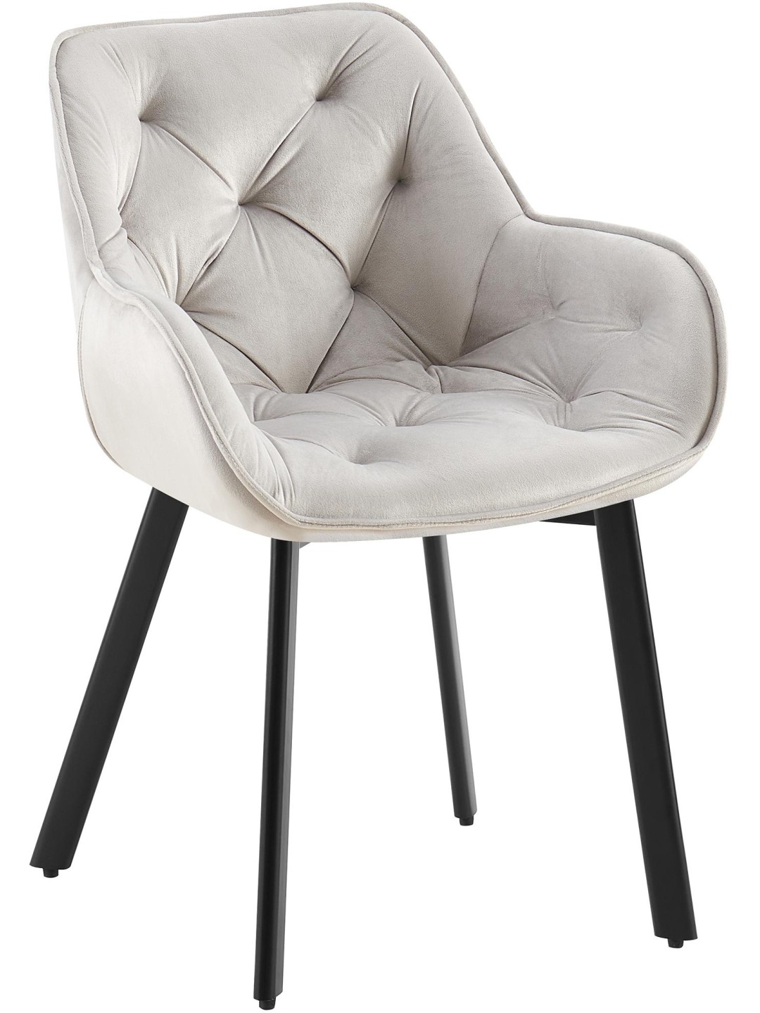 Chaise de salle à manger Antigo velours, gris