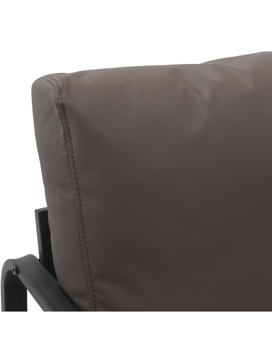 Chaise longue Manea simili cuir, brun