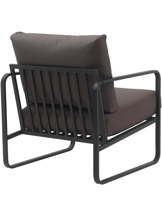 Chaise longue Manea simili cuir, brun