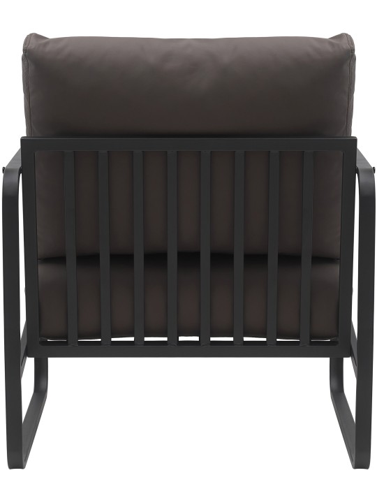 Chaise longue Manea simili cuir, brun