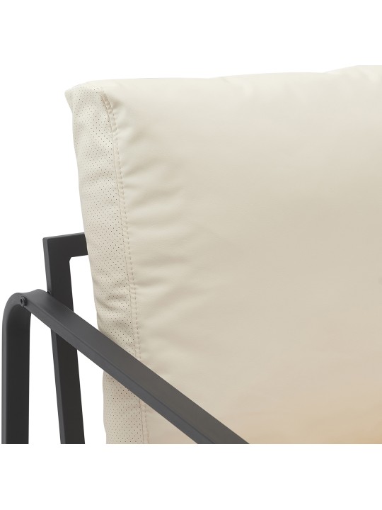 Chaise longue Manea simili cuir, crème Chaise longue Manea simili cuir, crème