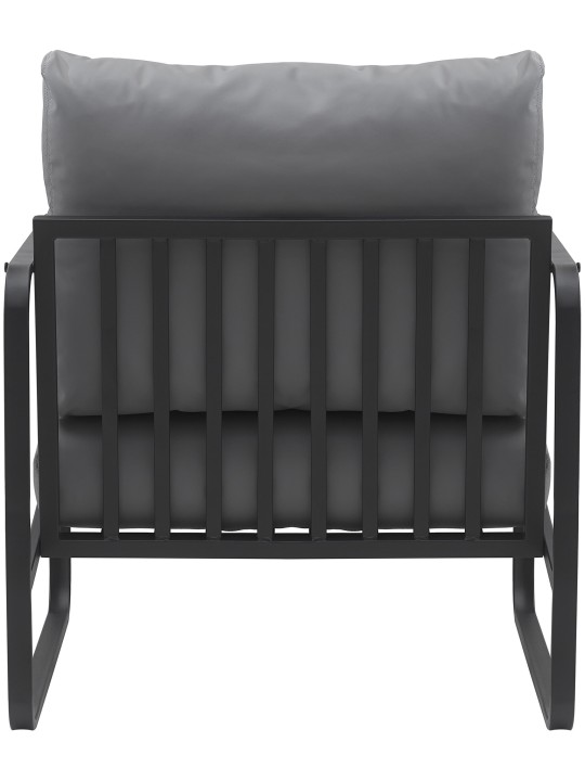 Chaise longue Manea simili cuir, gris