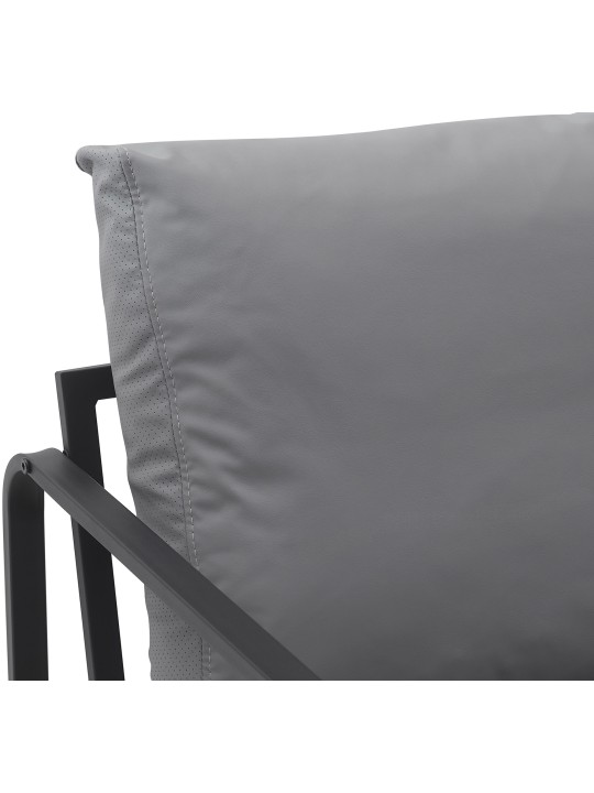 Chaise longue Manea simili cuir, gris