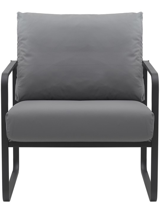 Chaise longue Manea simili cuir, gris