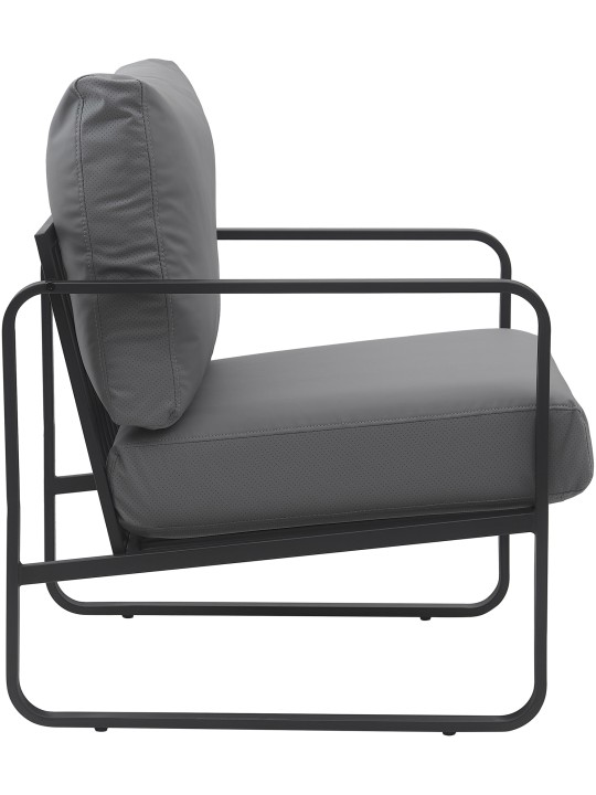 Chaise longue Manea simili cuir, gris