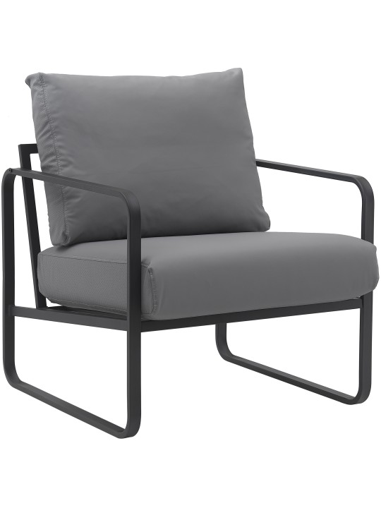 Chaise longue Manea simili cuir, gris