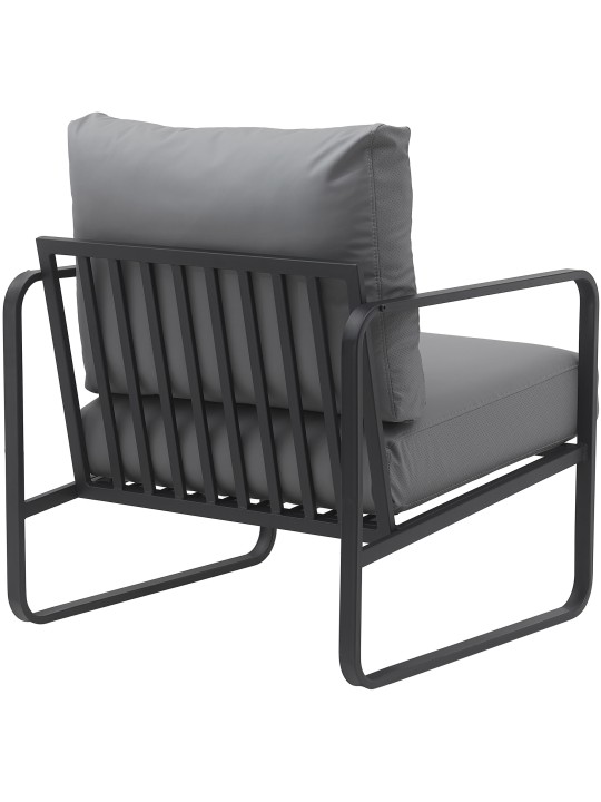 Chaise longue Manea simili cuir, gris