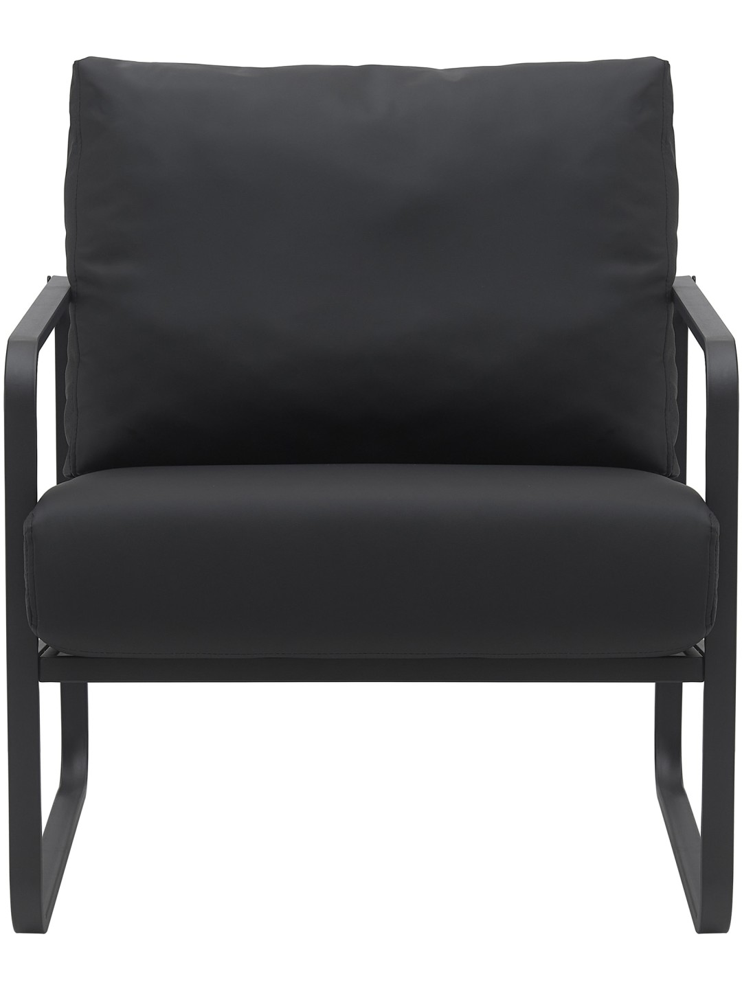 Chaise longue Manea simili cuir, noir