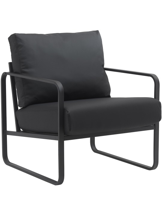Chaise longue Manea simili cuir, noir Chaise longue Manea simili cuir, noir