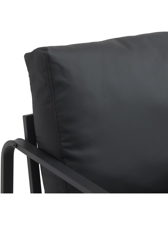 Chaise longue Manea simili cuir, noir Chaise longue Manea simili cuir, noir