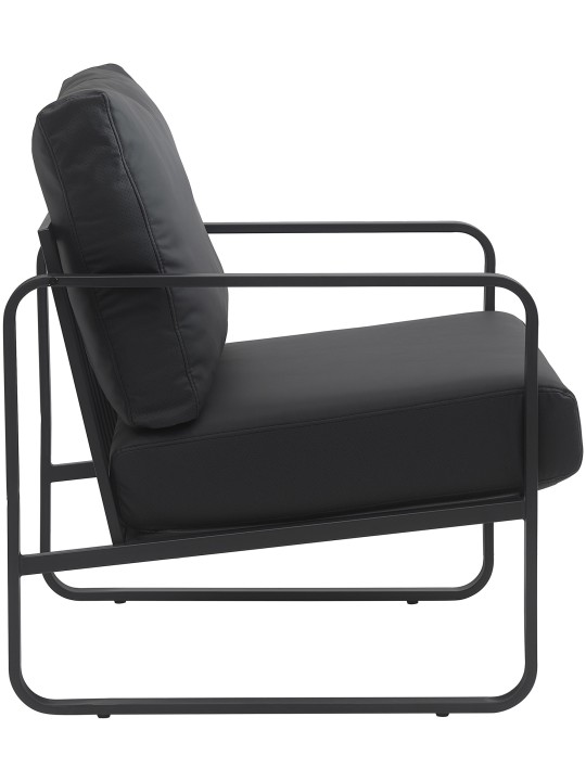 Chaise longue Manea simili cuir, noir Chaise longue Manea simili cuir, noir
